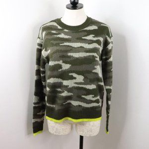 Ultra Flirt Women's Juniors M Camouflage Acrylic Neon Trim Soft Knit Sweater